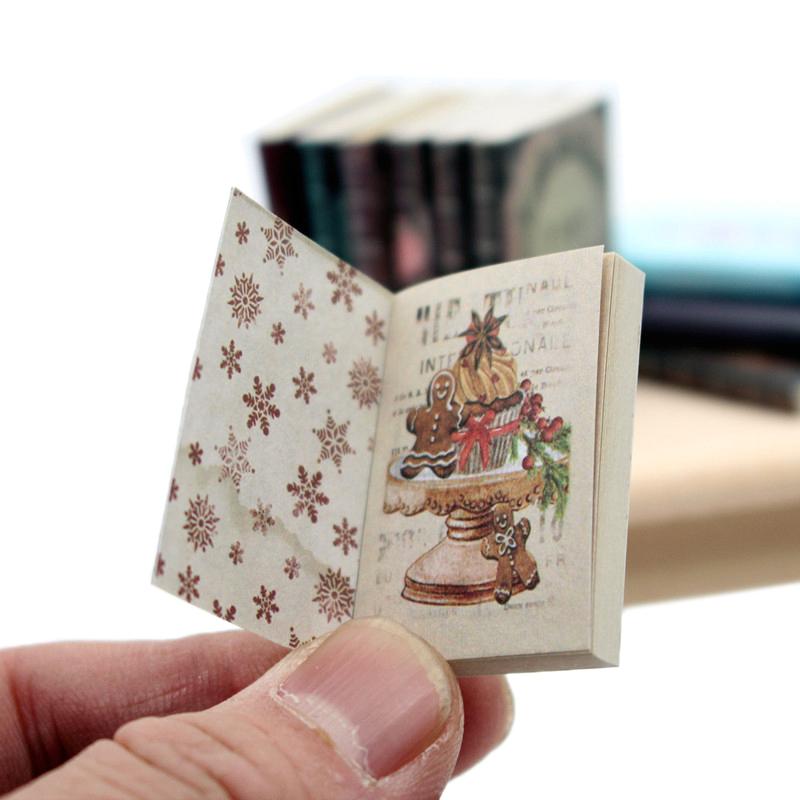 10Pcs 1/12 Dollhouse Mini Retro Books Model Dollhouse Study Room Decoration Toys Dolls House Micro Scene Construction Props