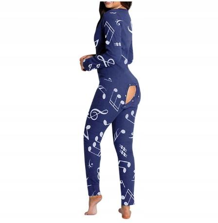 Women's Pajamas Valentine's Day Gift For A Girl With Flap Navy Blue L