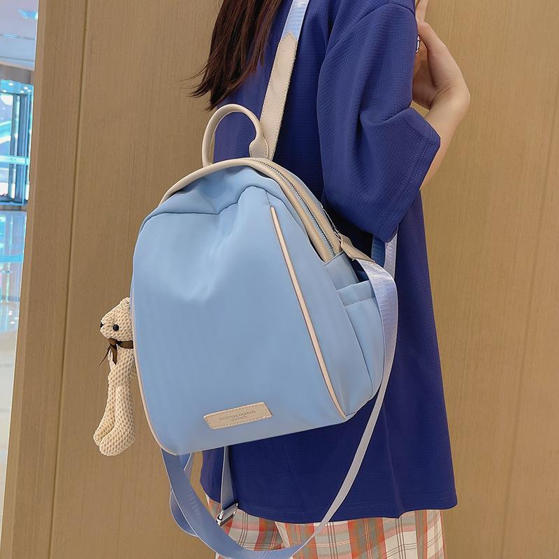 School bag female student Japanese simple ins style niche solid color backpack women's light casual backpack new