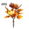 Rustic Autumn Floral Display Artificial Fall Bouquet with Fabric Pumpkins Maple Leaves Wheat Berries Pumpkin Decoration Home Decor for Thanksgiving