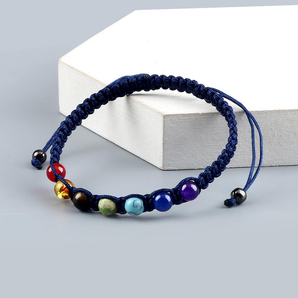 Handmade 7 Chakra Bracelet Natural Stone Braided Rope Yoga Reiki Healing Balance Bracelets & Bangles Meditation Gift
