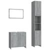 3152717 vidaXL Ensemble de meubles de salle de bain 3 pcs Sonoma gris