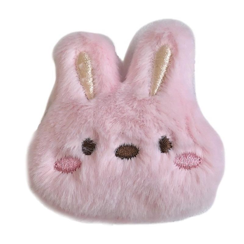 Cartoon Plush Rabbit Head Brooch Soft and Comfortable Clothes Badge for Kids Teens and Adults Fashion Backpack Accessory