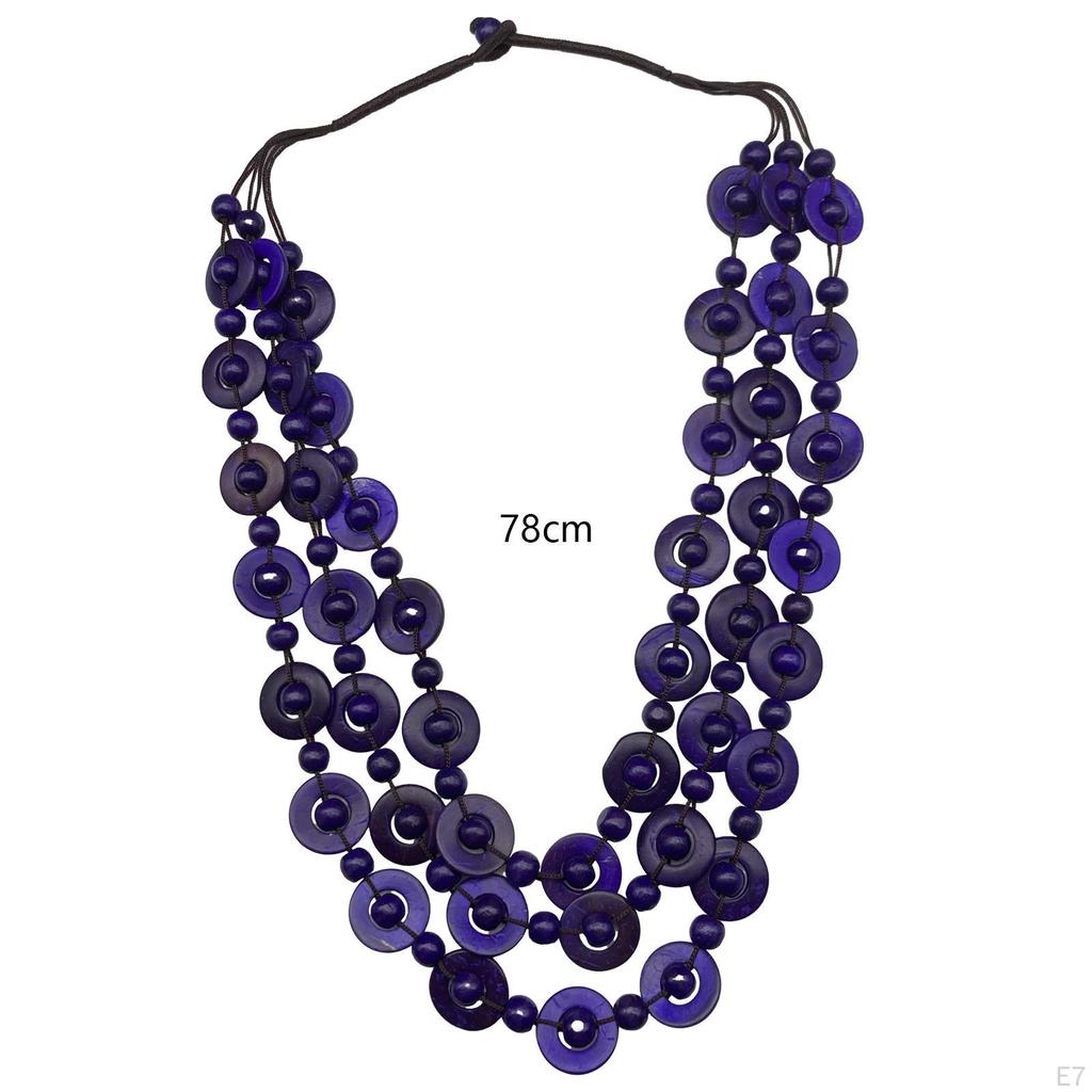 Bohemian Necklace Fashion Wooden Beaded for Women Party Birthday