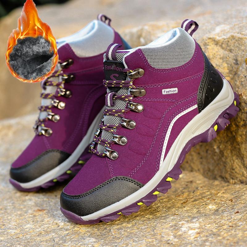 35-46 Paar Mode Plus Samt Warme High Top Baumwollschuhe Schneestiefel Plus Baumwolle Outdoor Wanderschuhe Wanderschuhe