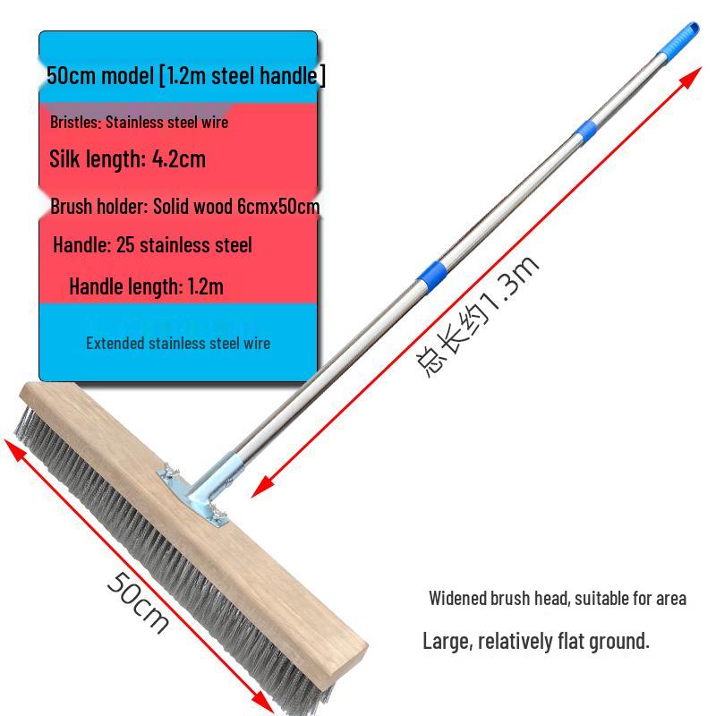 Stainless Steel Long-Handled Moss Removal Floor Brush