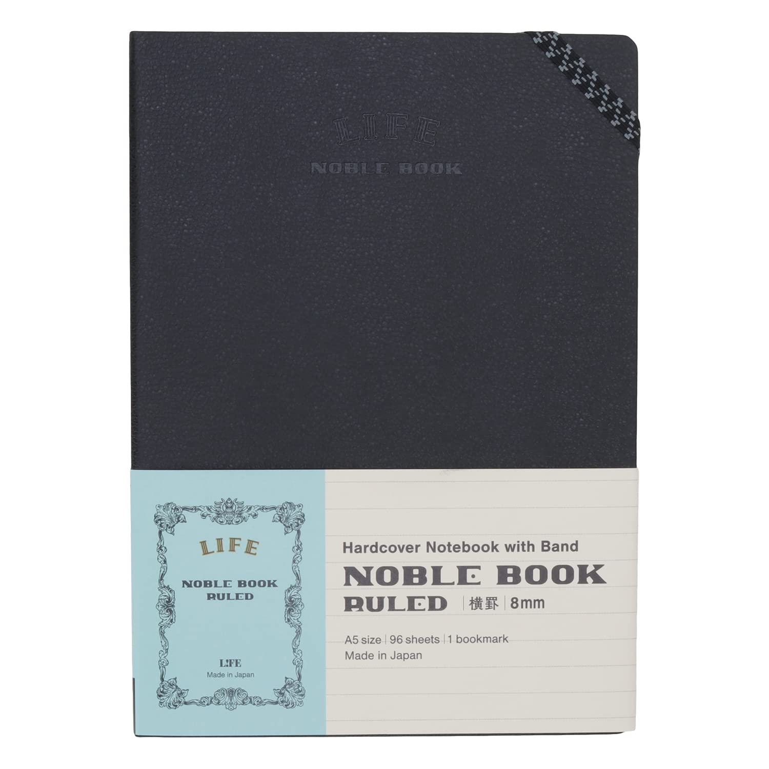 

Книга Life Note Noble Book A5 в горизонтальную линейку N1622 черного цвета чёрный