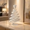 Elegant Shelf Accent Minimalist Spiral Christmas Tree Figurine with Star Topper 3D Printed Mini Seasonal Decor Decoration Modern Tabletop