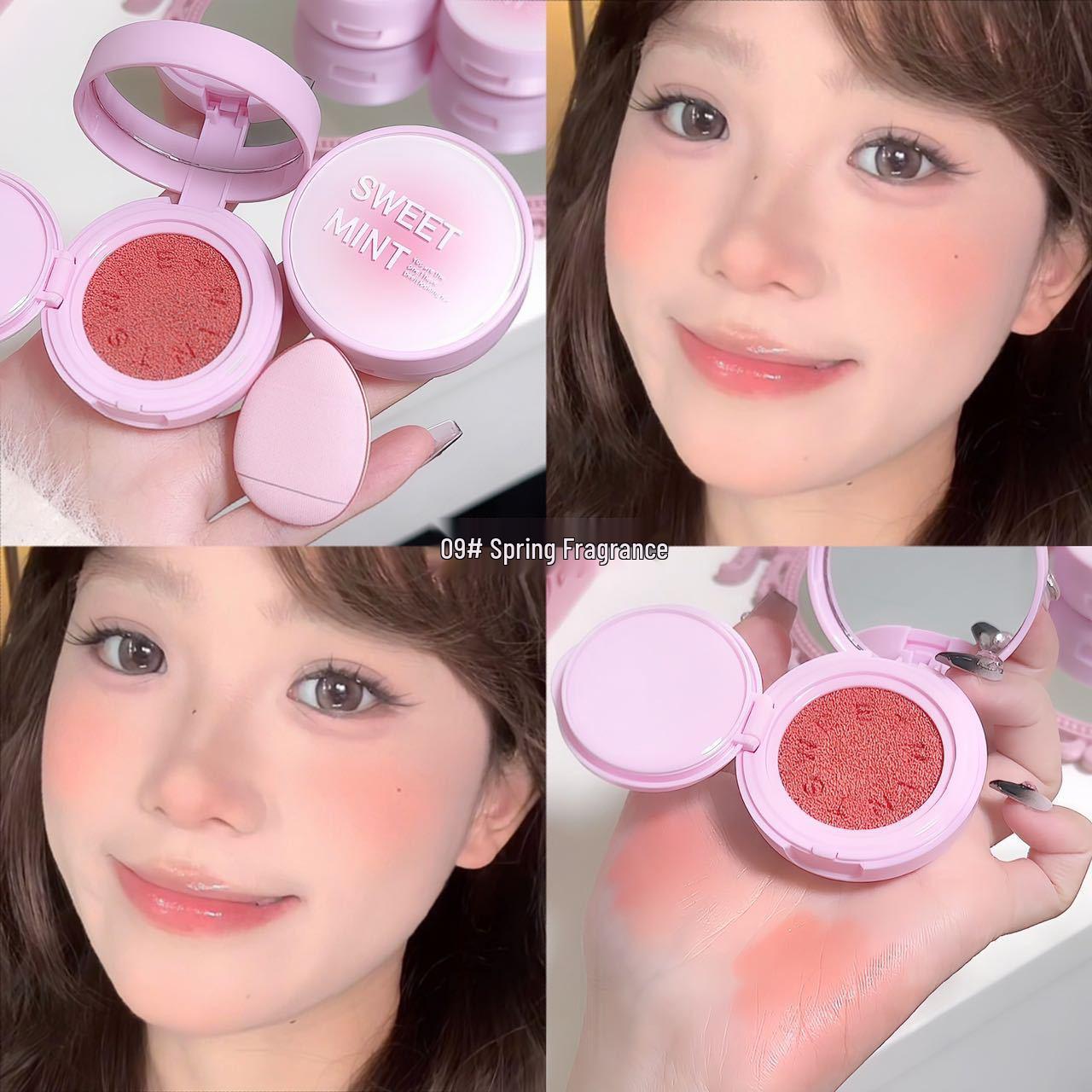 Сладкий мятный тинт-румяна: Натуральный матовый кремовый румяна с технологией расширения цвета