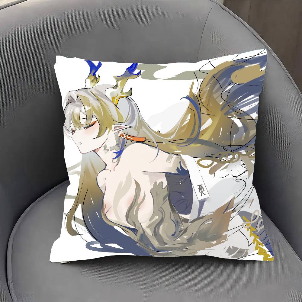Shu Animerad Spel A-Arknights Kuddfodral Soffkuddeöverdrag Rum Heminredning