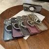Luxury Diamond Clear Glitter Magnetic Case for iPhone 16 15 14 13 12 11 Pro Max Plus With Mirror Phone Holder Stand Soft Cover