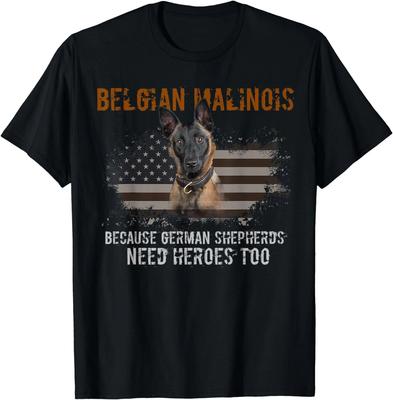 Funny Belgian Malinois American Flag Funny T-Shirt Dog Gift Unisex T-Shirt