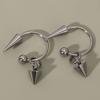 Punk Conical Pendant Horseshoe Ring Screw-on Stud Earrings