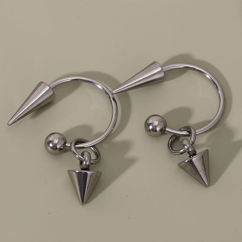 

Korean Fashion Punk Rivet Goth Earrings Women Cone Pendant Earrings Geometric Punk Style Hip-hop Dangle Earrings for Men