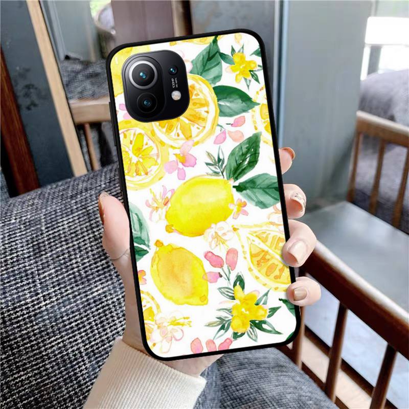 Sommer grüne Blätter Frucht Zitrone Pfirsich Handyhülle Für Xiaomi Mi Note 10 Pro 8 Lite 9 Se 10T 6X 6 5X 5 F1 Mix 2S Max 2 3 Hülle