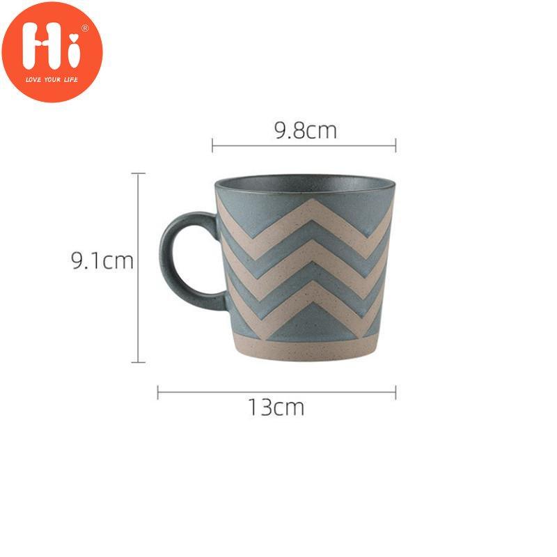 Hi Nordic Ceramic Retro Coffee Mug Simple Office Tea Cup Coarse Pottery Handmade Breakfast Milk Mug Couple Drinkware