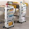 Scaffale Stretto Libreria Tavolo Scaffale con Ruote Laterali Rimovibile a Pavimento Libreria Multi Piano per Dormitorio con Ruote Accessori per la Casa