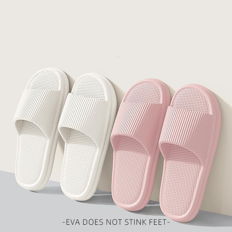 Women Summer Concise EVA Slippers Men Soft Home Slides Couples Bathroom Non-slip Sandals Adults Comfortable Outdoor Beach Shoes