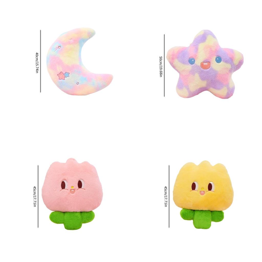Cute Plush Moon And Star Sleeping Pillow For Girls