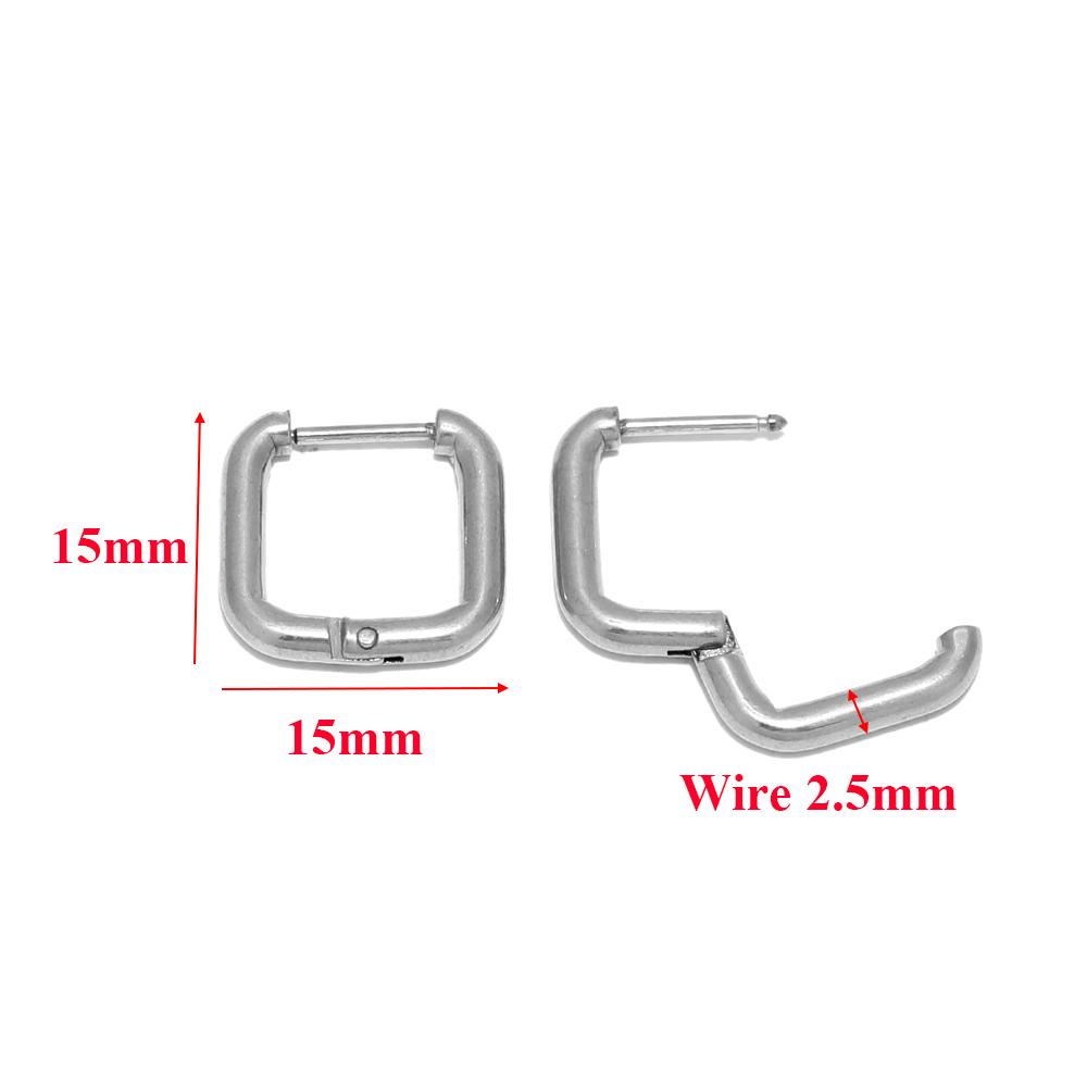 10pcs 304 Stainless Steel Heart Hoop Earrings Wholesale Triangle Women Earring Men Punk Hiphop Gifts Huggie Fashion Jewelry DIY