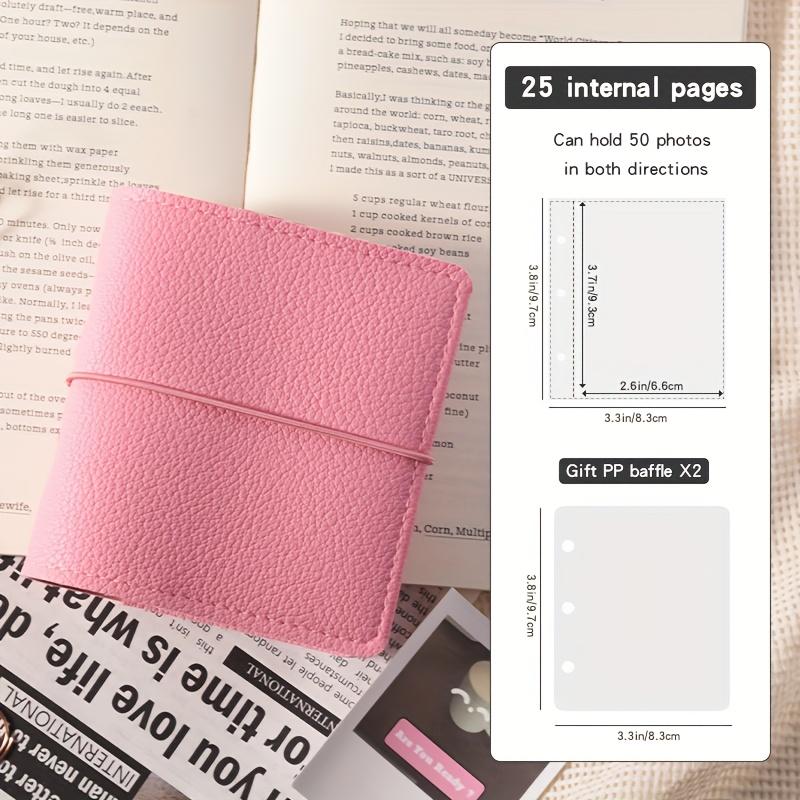 Mini Polaroid Minkštos Odos Kišeninis Albumas, 25 Lapai, 50 Puslapių, Mini Albumas Laisvais Lapais Starlet Kortelės Nuotraukai Nešiojamas Laikymo Knygelė
