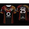 Men's Warriors Black Red Gold Maori Tribal Print Short Sleeve Sport Mesh Oversized Loose Top Family Matching