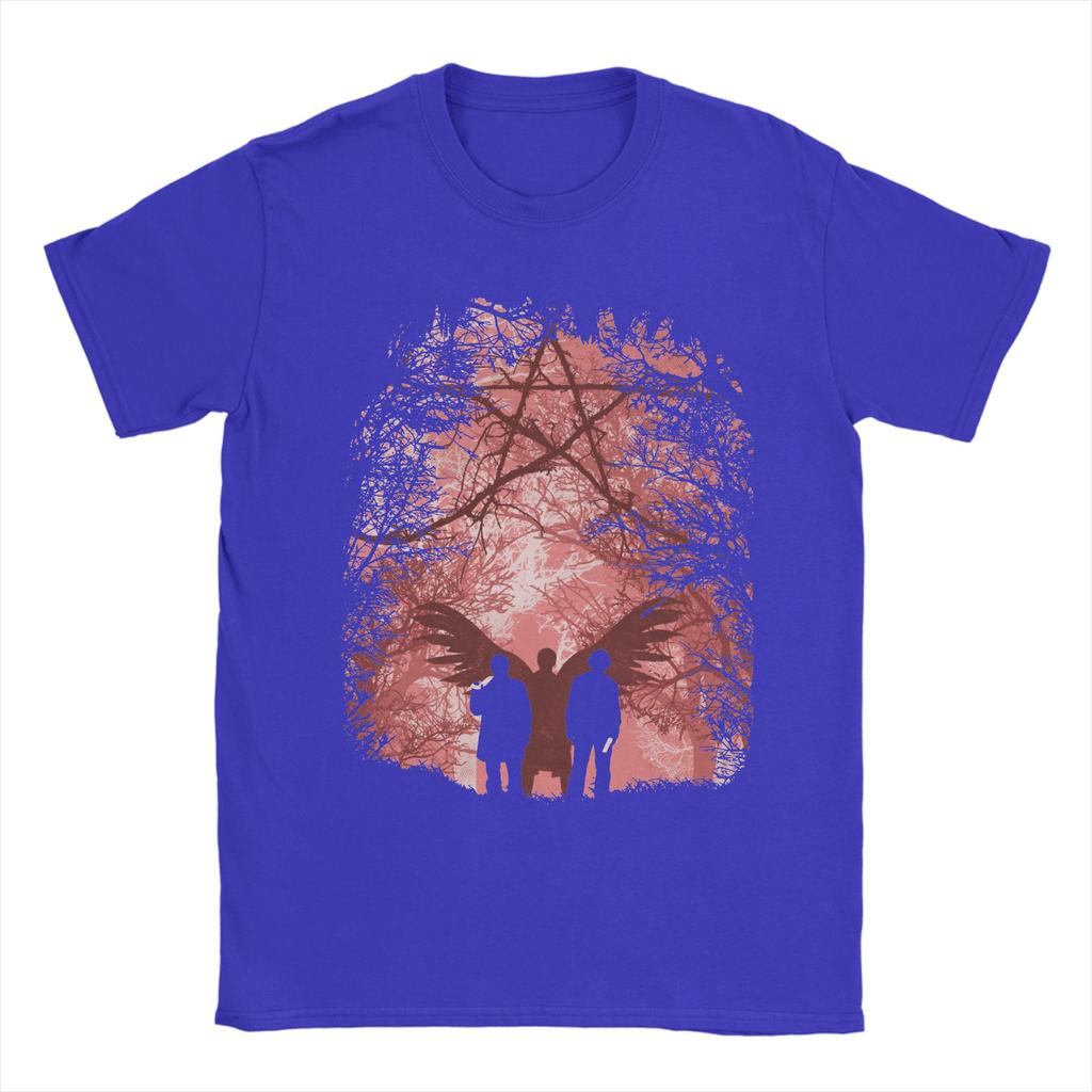 Famous Hunters T-Shirts Supernatural Sam And Dean Hip Hop Funny 100% Cotton Tee Shirt Short Sleeve T Shirts Plus Size Tops