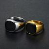 New Smooth 316L Stainless Steel Signet Square Ring for Men Women Hip Hop Punk Style Fashion Party Jewelry Accessories Wholesale