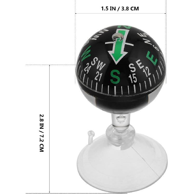 Portable Suction Cup Compass for Vehicle and Use Plastic Dashboard Navigation Ball Car and Boat Direction Guide Featuring Strong Attachment and