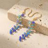 Multifire Blue Fire Opal Beads Drop and Dangle Earrings, Fire Blue Opal Rondelle Beads Earrings, October Birthstone Jewelry, Handmade Gift