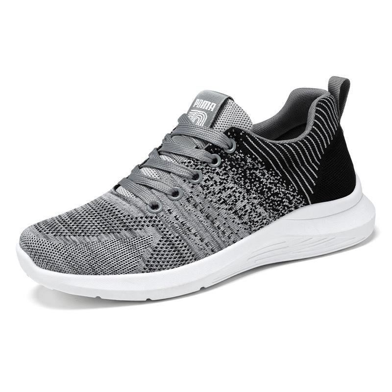 Cross-Border Plus Size Men's Summer Fly-Knit Air Cushion Sneakers - Breathable Casual Mesh Running Shoes