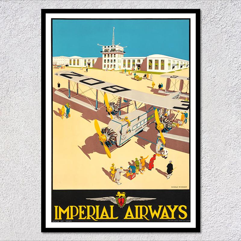 Retro Airways Flights Poster Vintage Aviation Wall Art Print Flying Machines Canvas Painting Pictures for Home Decoration