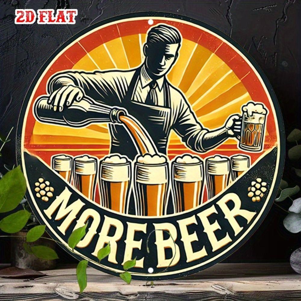 Segno in Latta Metallico Birra Decorazione Murale 20x30cm