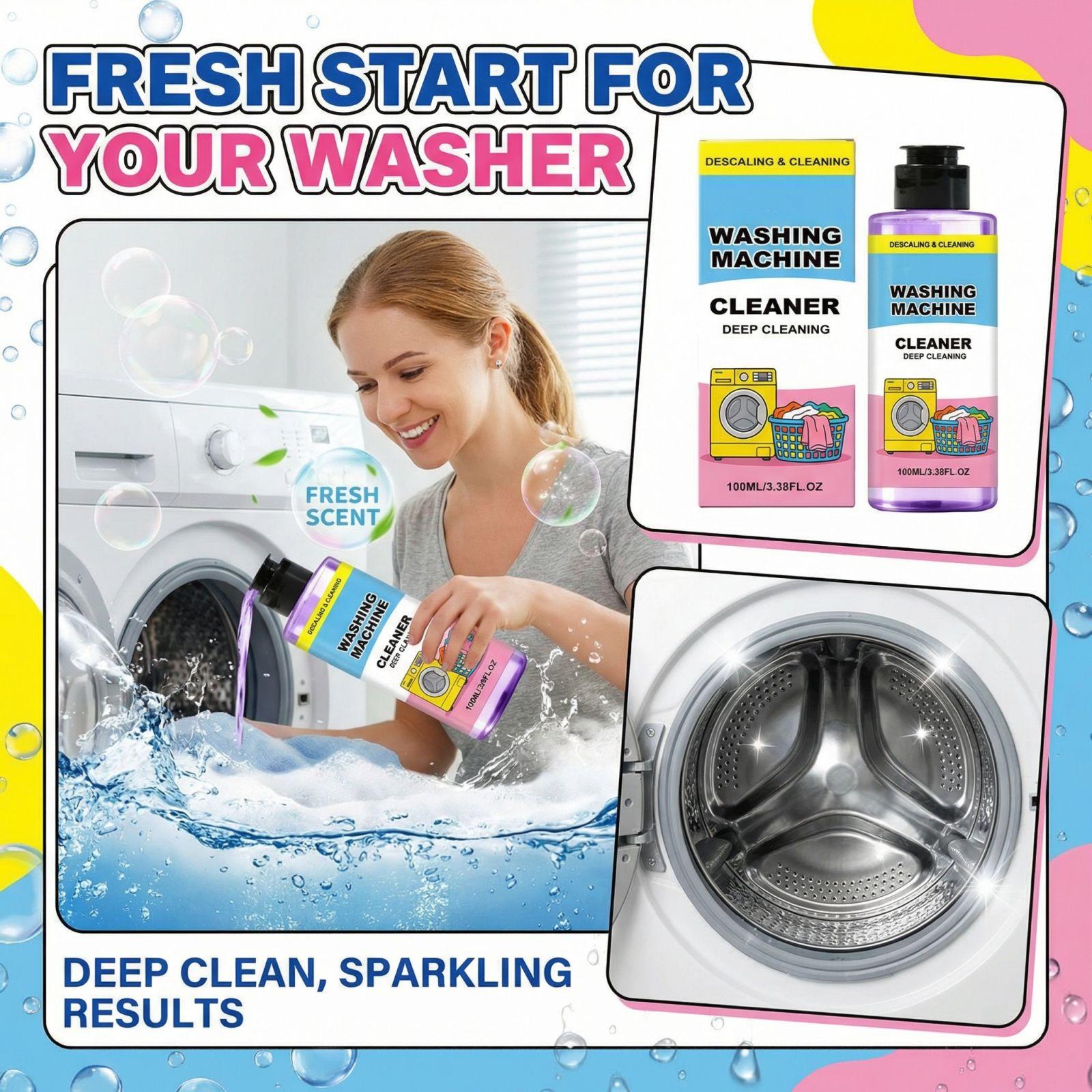 

Washing Machine Inner Cylinder Stain Removal Odor Elimination Scale Removal Cleaning Agent 100ML one size