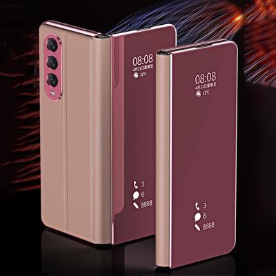 Ultra-ince Ayna Telefon Kılıfı için Samsung Galaxy Z Fold 5 4 3 2 5G Cep Telefonları Fold5 Flod3 Flod4 Tam Kapsama Katlanır Kılıf Kapak