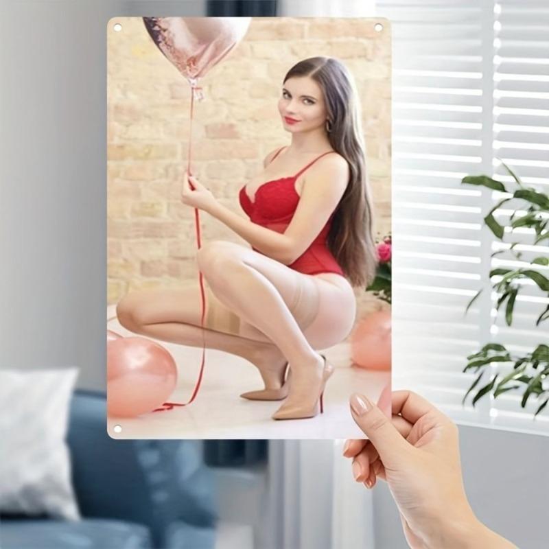 Lamiere Pin-Up Girl, Decorazione Metallica per Officina Garage 20x30cm