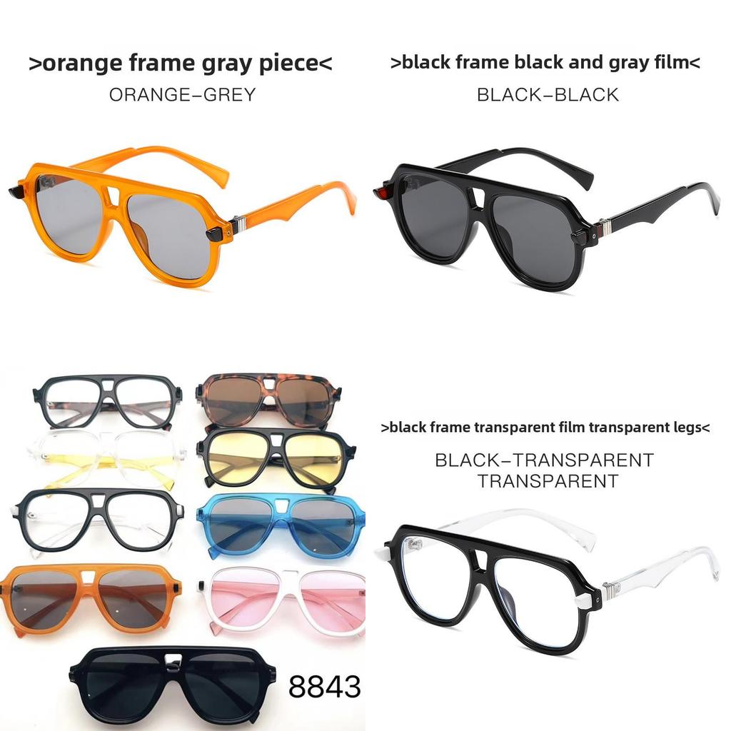 Euro Style Double Bridge Sunglasses With Pc Frame For Outdoor Sports And Fashion Accessories
