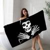 Punk Band M-Misfits Bath Towel Microfiber Soft Water Absorbing Breathable For Girl Kids Decorative Cartoon Beach Towel