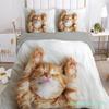 Kedi Yorgan Örtüsü Takımı Sevimli Hayvan Yavru Kedi Baskılı Yorgan Örtüsü Çocuklar Gençler Kız Hayvan Çift Kişilik Queen King Boy Polyester Yatak Takımı