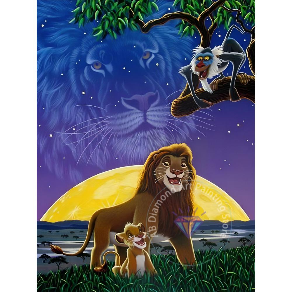 The Lion King Diamond Painting Set 5D DIY Diamond Cross Embroidery Handmade Art Adult and Children's Gifts Home Decoration