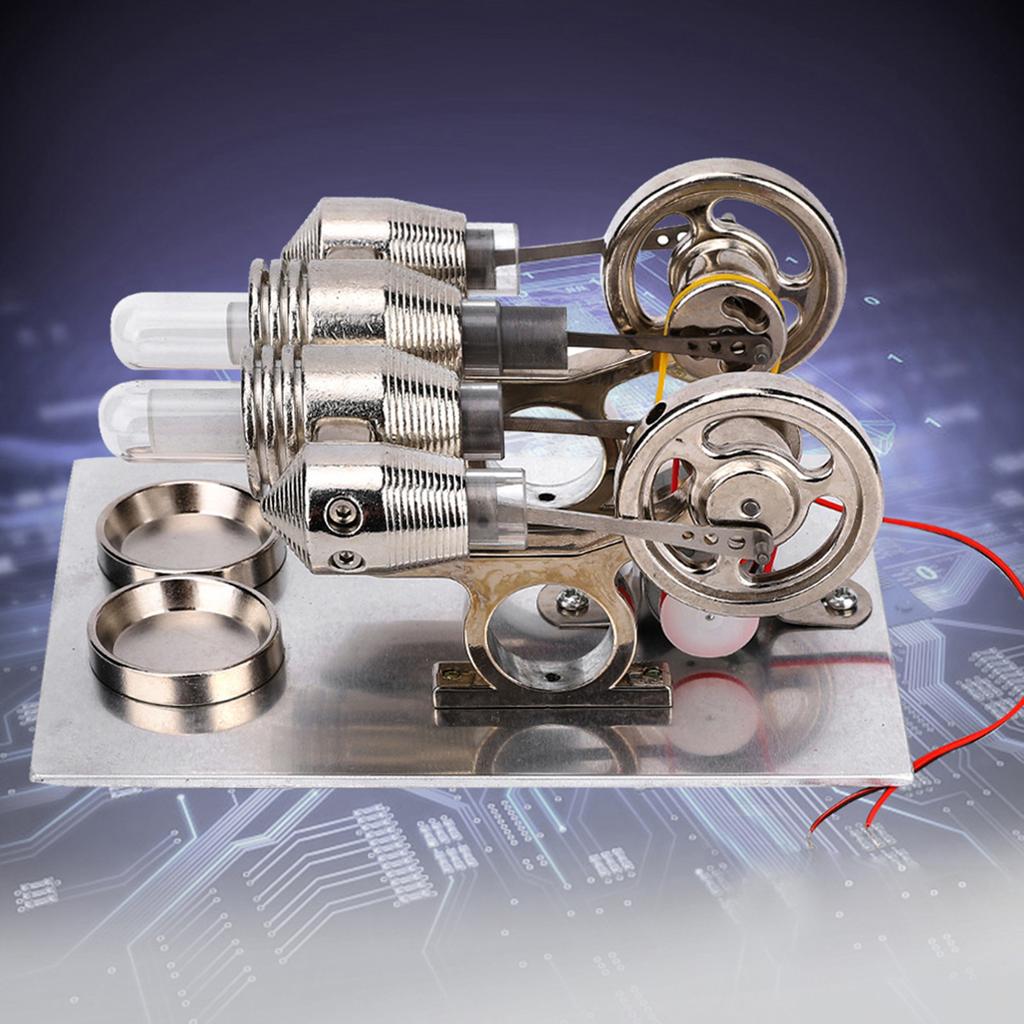4-Zylinder-Stirlingmotor, Miniatur-Heißluftgenerator, Physiklabor-Lehrmodell