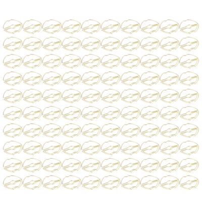 100KS Sponky na papír ve tvaru rtů Proces galvanizace Zlaté kovové sponky na papír Přenosné sponky na papír