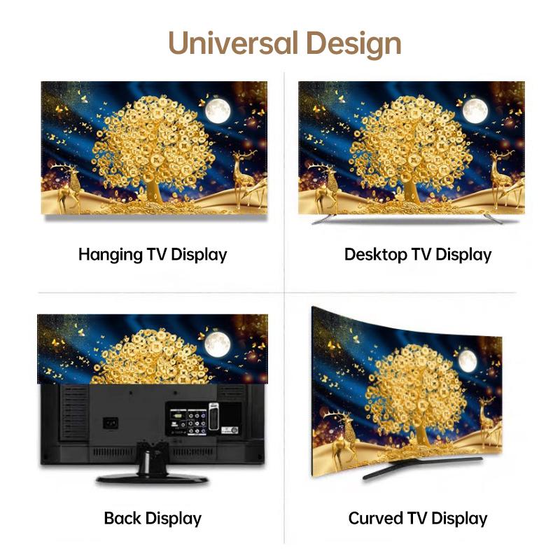Soft Fabric TV Hood Dust-proof Cover Towel 32 37 40 43 50 60Inches Household Hanging LCD TV Cover Dustproof Decorative Cover