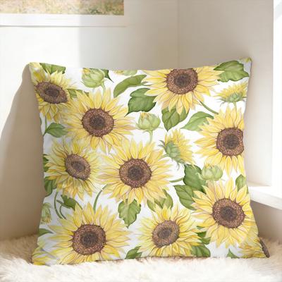 Rural Flowers Pillow Case Sunflower Comfy Pillow Cover For Sofa Car Home Decor Retro Trendy Pillowcases