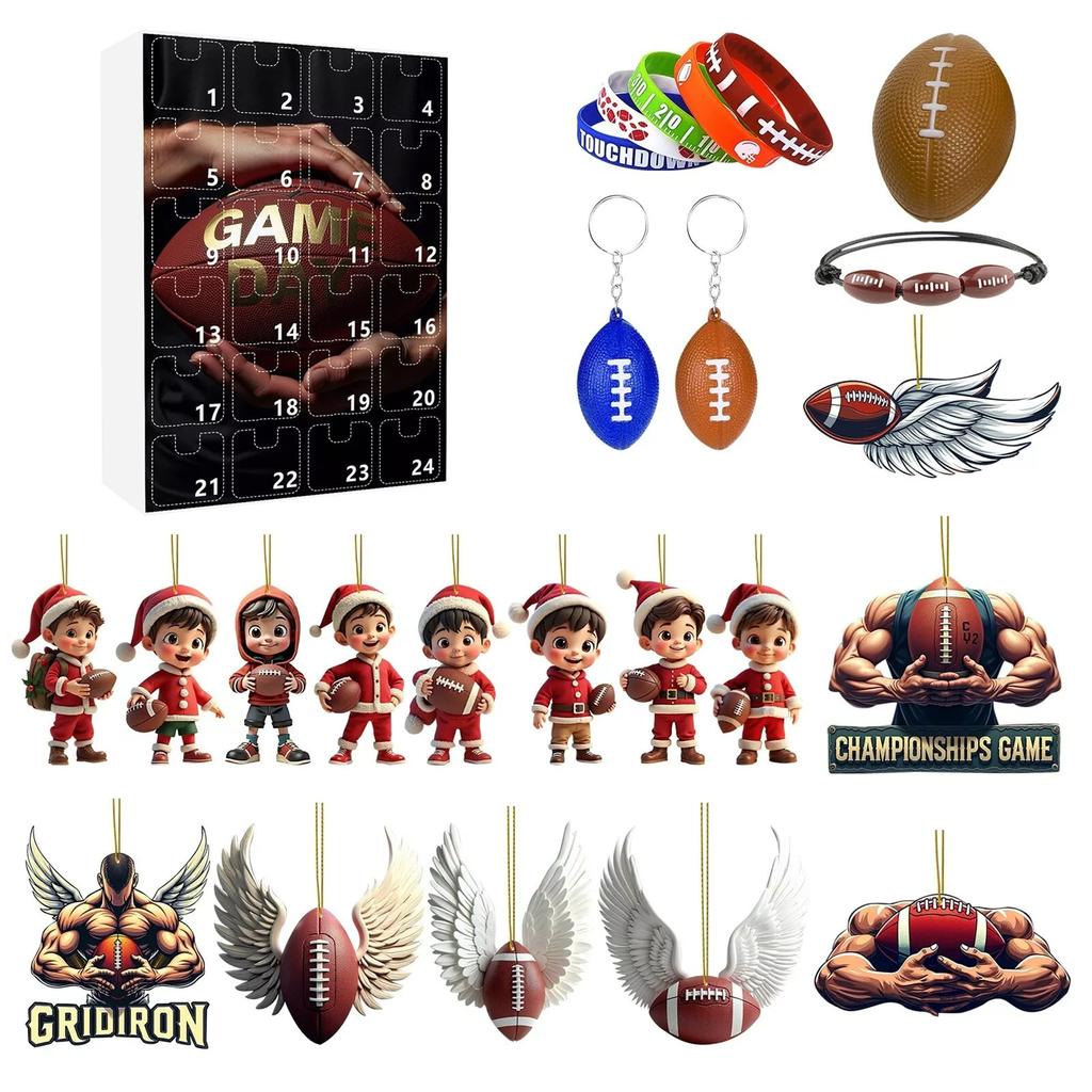 24 Days Advent Calendar American Football Themed Countdown Gifts Box For Fans And Collectors
