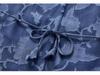 Ink Wash 100% Mulberry Silk Georgette Dress – Cutout Flutter Sleeve, Cinched Waist, New Chinese Style (Summer '26)