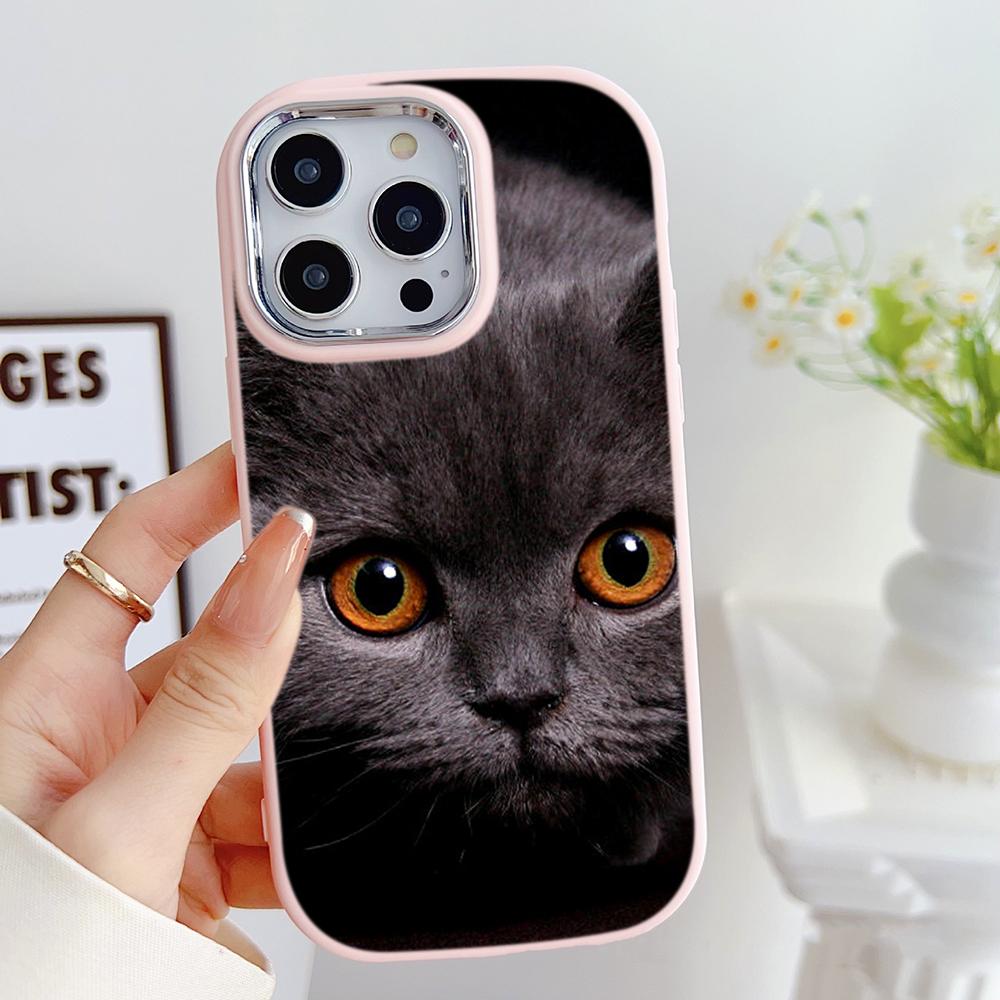 LZ3 Black Cat Green Eyes Soft Phone Case for Samsung S24 Ultra S23 Plus S21 FE A16 A54 A52 A06 Infinix Hot 40 30i Lens Protection Shockproof Cover
