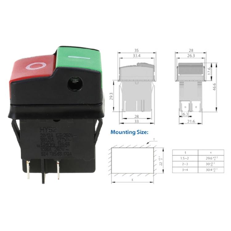 Upgraded HY52 Button Waterproof & Dustproof Switches for 125/250V Equipment