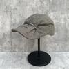 Design sense linen pleated straps forward hat women's old money style retro face small versatile fashion cap