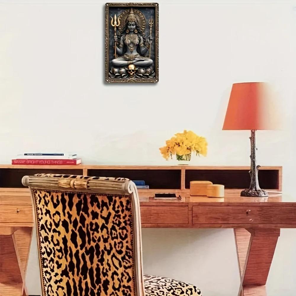 VintageKaliAlumSign Vintage Indian Goddess Kali Square Aluminum Sign - Decorative Wall Poster, Perfect for Bar/Restaurant